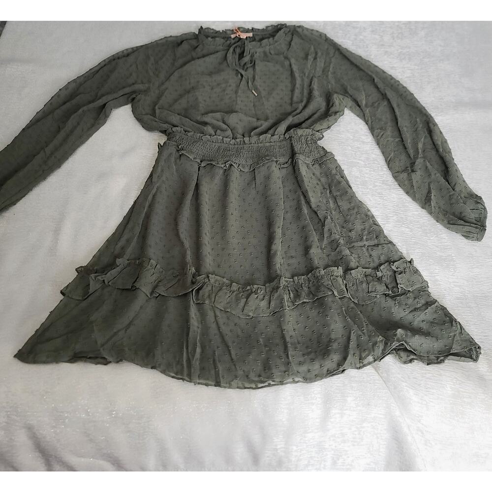 Skies Are Blue Stitch Fix swiss dot ruffle dress Size Medium cottagecore whimsy - Picture 6 of 8